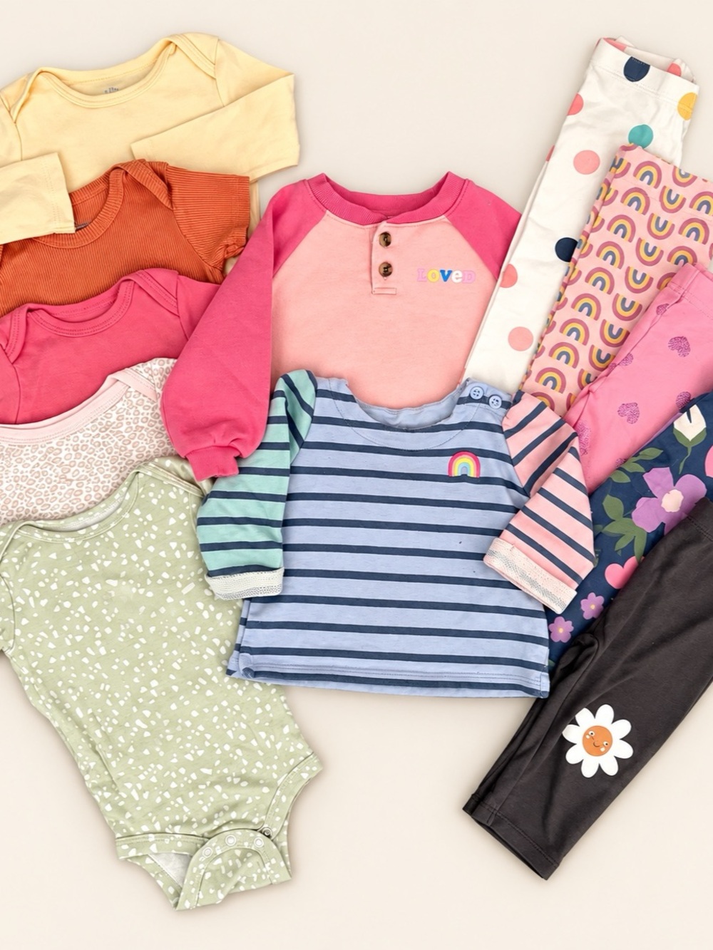 6–12M / 9–12M Baby Girl Clothing Bundle 🌈 12 Pieces
